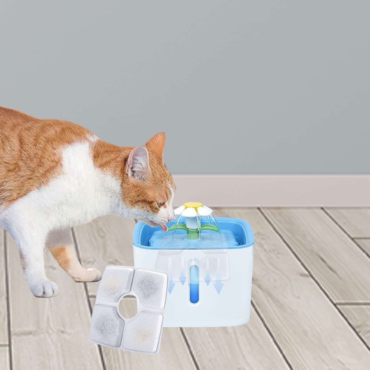 Cat Water Fountain Filters,  Cat Fountain Filter Replacement, for Square Cat Water Fountain inside (12 Pack)