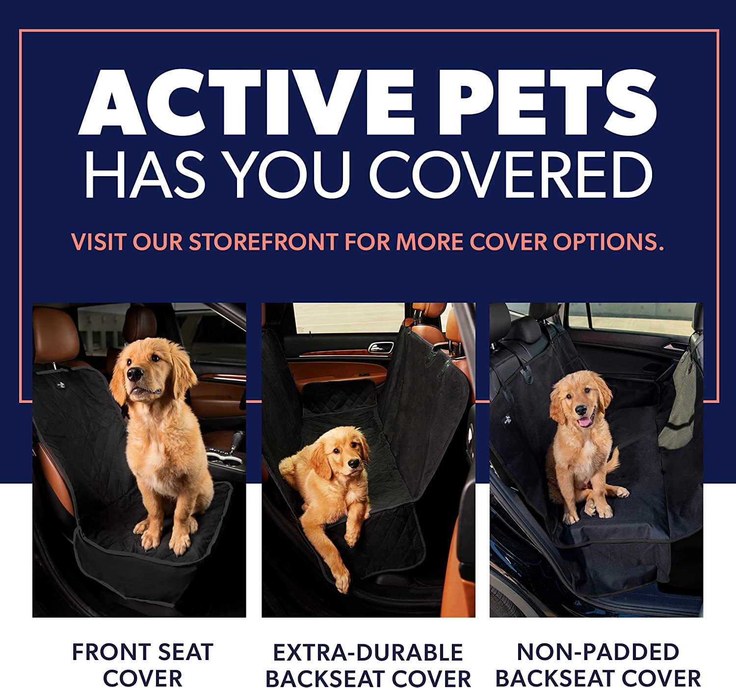 Black Car Rear Seat Cover for Dogs, Durable Waterproof & Scratch Resistant Vehicle Backseat Protector, Nonslip Dog Accessory & Pet Protection for Back Seats, Machine Washable