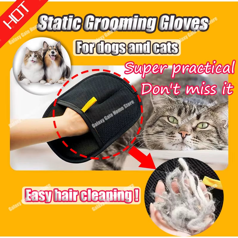 Pet Dog Static Bidirectional Grooming Gloves Reusable Washable Dog Grooming Equipment Multi Functional Pet Product Accessories