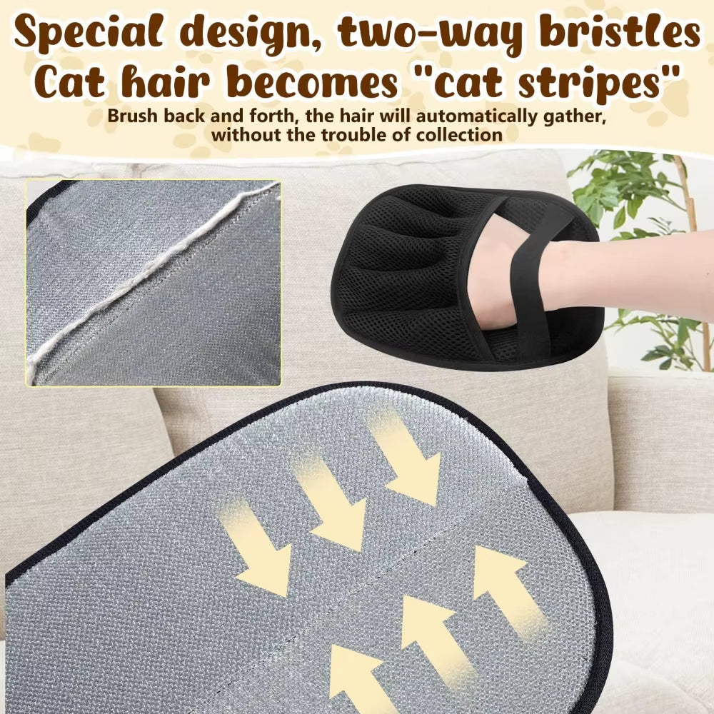 2 Pack Pet Hair Remover Gloves,2025 Upgraded Static Removal Gloves, for Pet Hair, Cat & Dog Hair Removal Tool for Couch,Furnitur