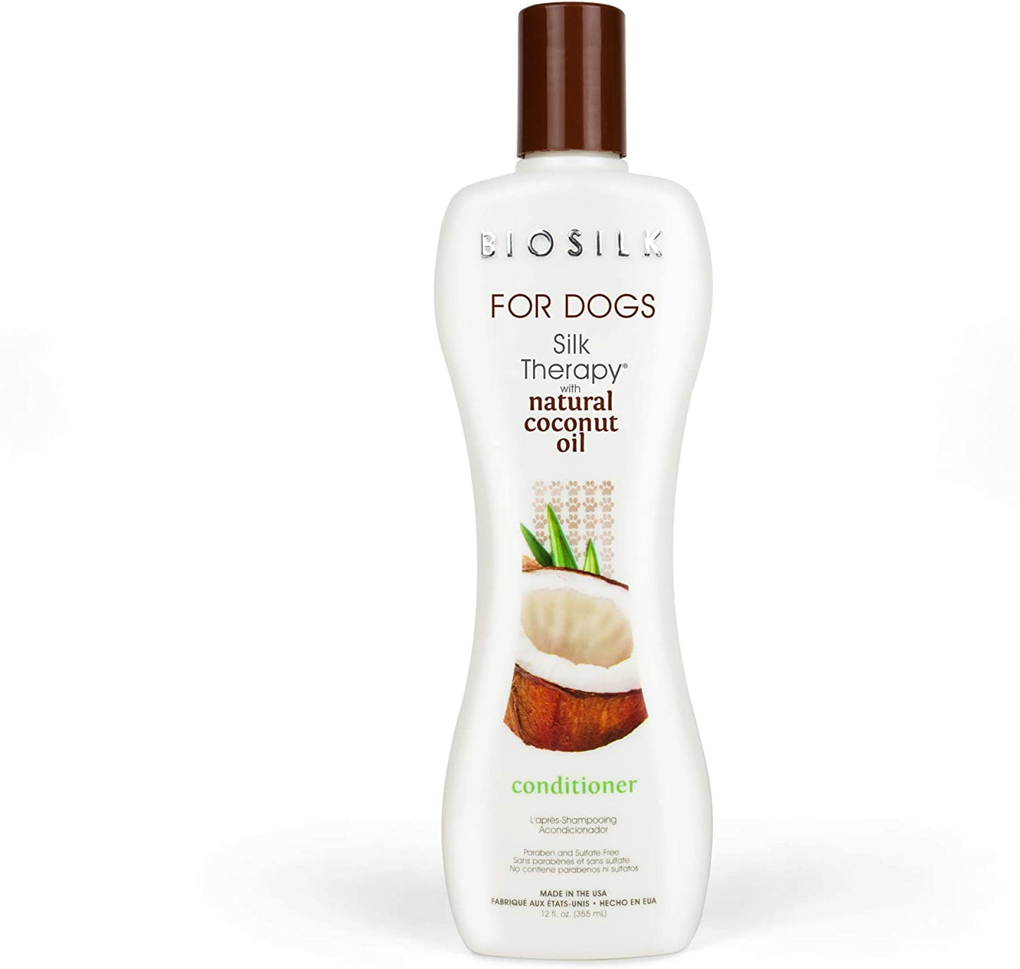 for Dogs Silk Therapy Conditioner with Natural Coconut Oil | Coconut Oil Dog Conditioner from for Dogs | Pet Conditioner for Dogs, 12 Ounces,Beige