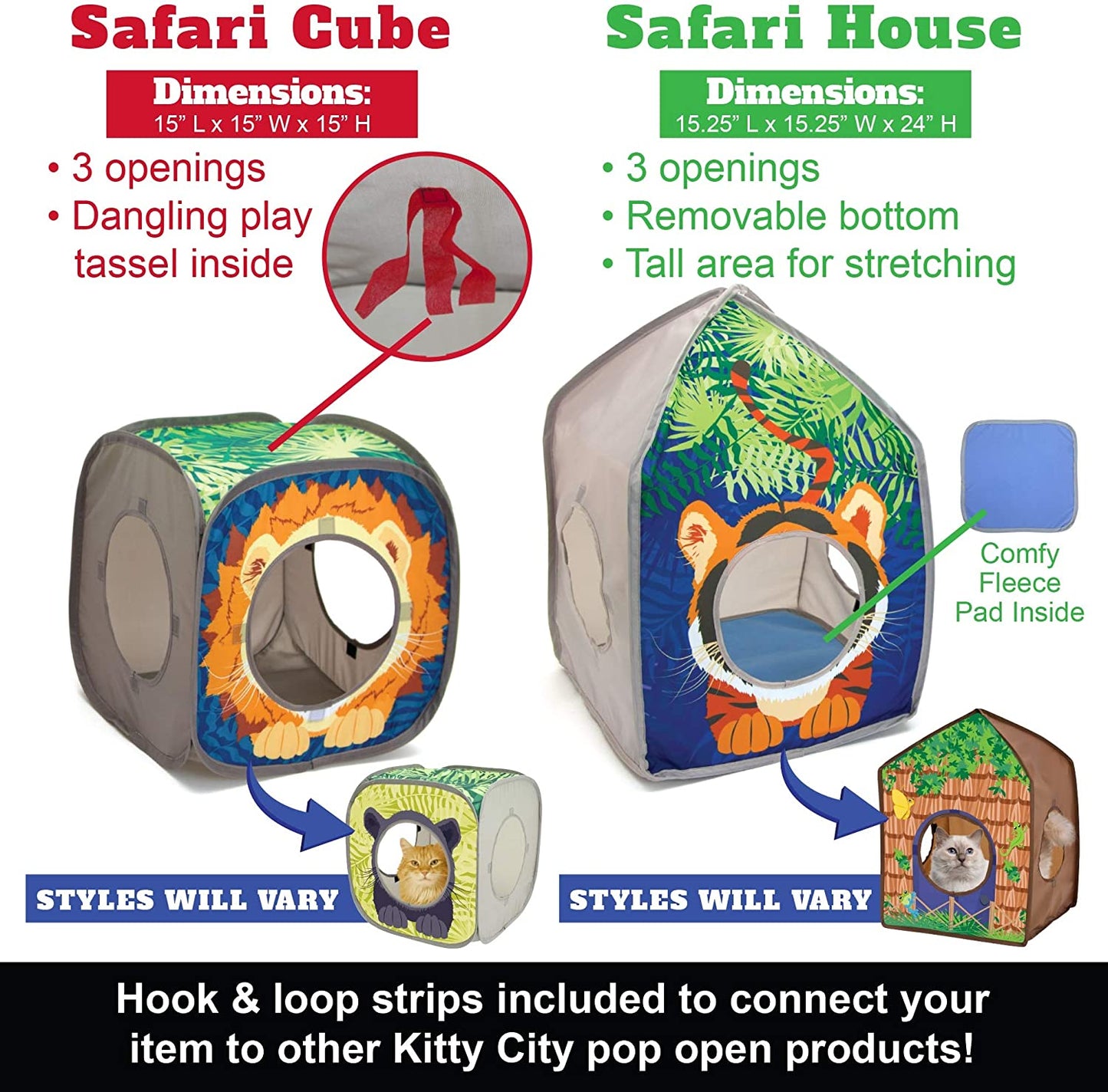 Safari Jungle Collapsible Cat Toy Collection, House