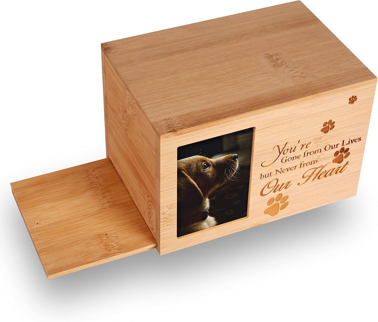 Cremation Urns for Ashes,Burly Wood Keepsake Urns for Dogs Ashes,Pet Memorial Keepsake Urns,Wood Urn,Photo Box Pet Cremation Urn