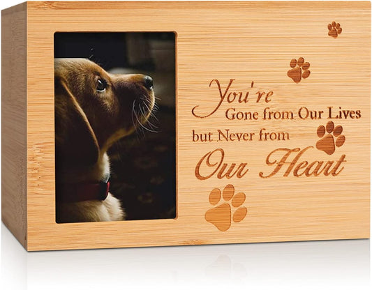 Cremation Urns for Ashes,Burly Wood Keepsake Urns for Dogs Ashes,Pet Memorial Keepsake Urns,Wood Urn,Photo Box Pet Cremation Urn