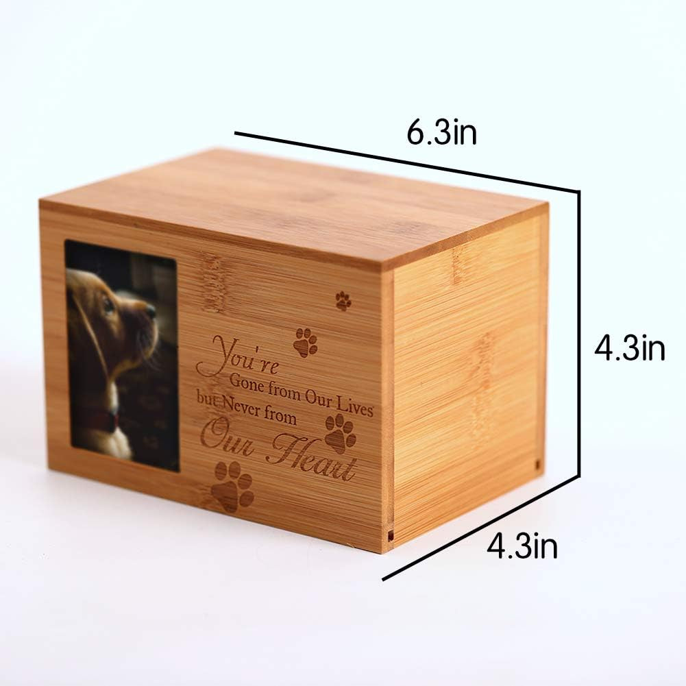 Cremation Urns for Ashes,Burly Wood Keepsake Urns for Dogs Ashes,Pet Memorial Keepsake Urns,Wood Urn,Photo Box Pet Cremation Urn
