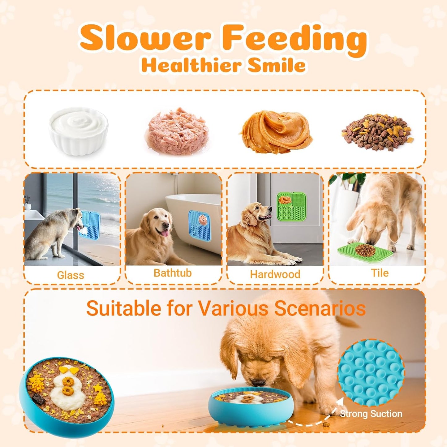 Dog Enrichment Toys 6 Pack - Dog Toys to Keep Them Busy, Lick Mat, Ball & Bowl with Peanut Butter, Frozen Treat Puzzle Dispenser for Anxiety Relief, Reduce Boredom, Perfect for Bathing Grooming