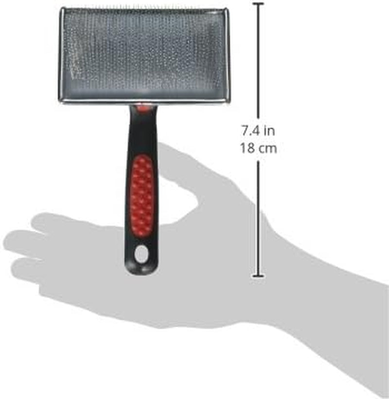 Soft Flat Slicker Brush with Coated Pin Tips, Large/X-Large for Professional Groomers