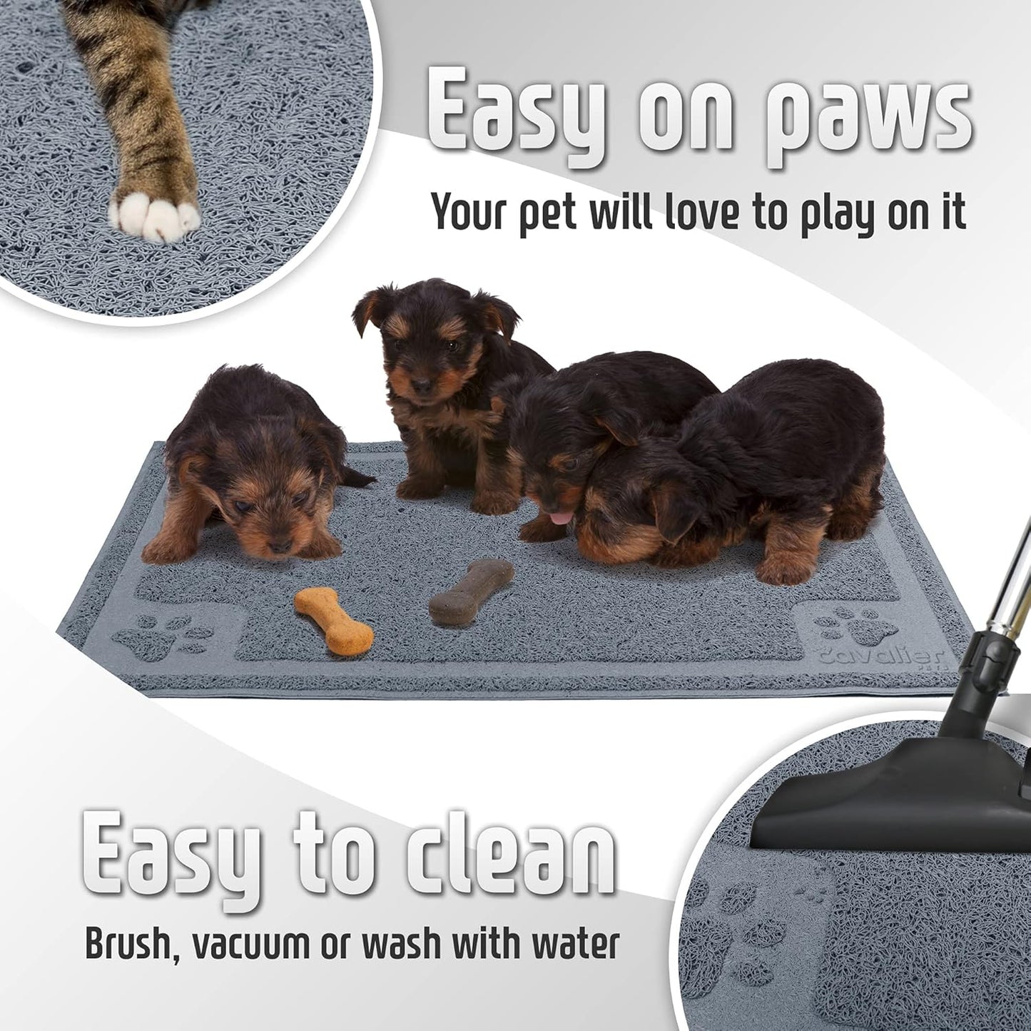 Bowl Mat for Cat and Dog, Silicone Non-Slip Absorbent Waterproof Dog Food Mat, Easy to Clean, Unique Paw Design