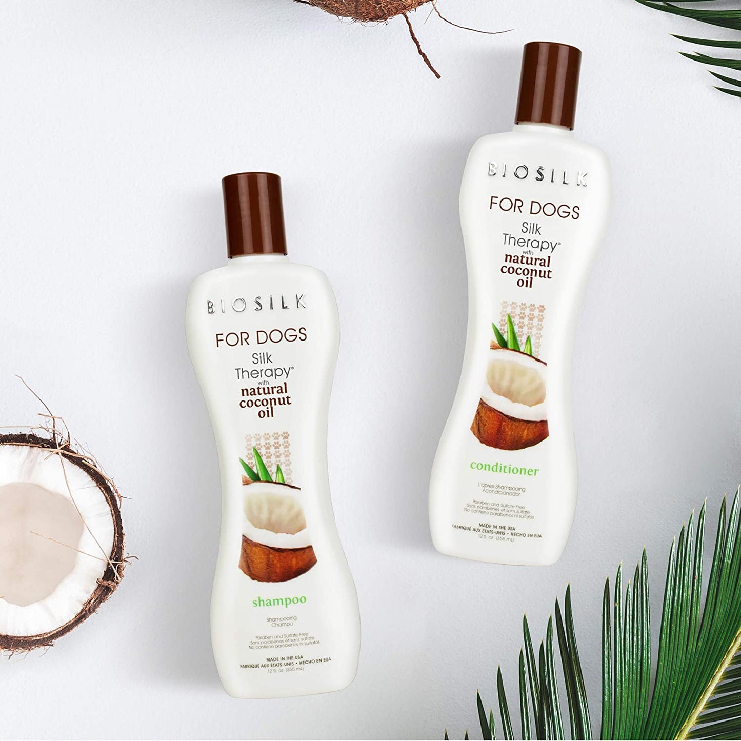 for Dogs Silk Therapy Conditioner with Natural Coconut Oil | Coconut Oil Dog Conditioner from for Dogs | Pet Conditioner for Dogs, 12 Ounces,Beige