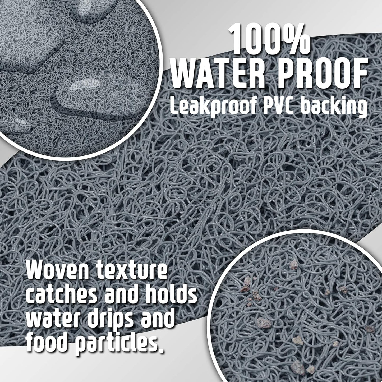 Bowl Mat for Cat and Dog, Silicone Non-Slip Absorbent Waterproof Dog Food Mat, Easy to Clean, Unique Paw Design