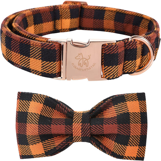 Dog Collar with Bow, Bowtie Dog Collar, Adjustable Fall Dog Collars for Small Medium Large Dogs