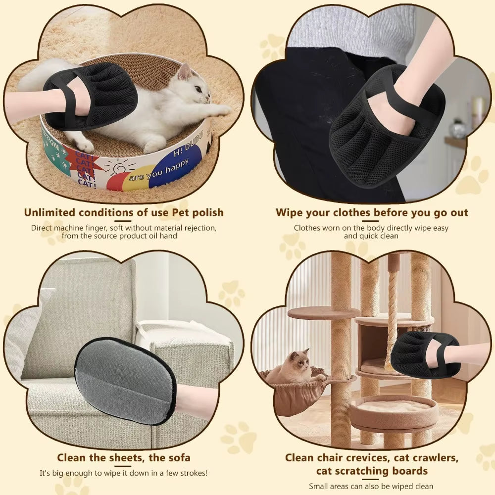 2 Pack Pet Hair Remover Gloves,2025 Upgraded Static Removal Gloves, for Pet Hair, Cat & Dog Hair Removal Tool for Couch,Furnitur