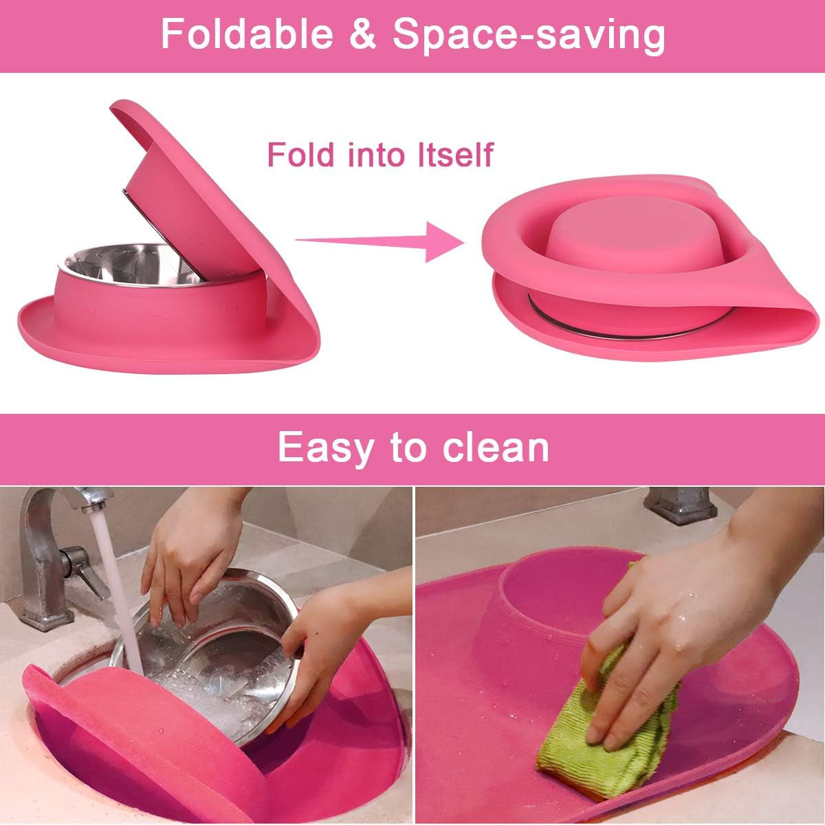 Slow Feeder Dog Bowls Insert, Soft Silicone Slow Eating Puppy Food Bowl for Small Medium Large Breed Dogs,Perfect with Stainless Steel Plastic Glass Ceramic Dog Bowls