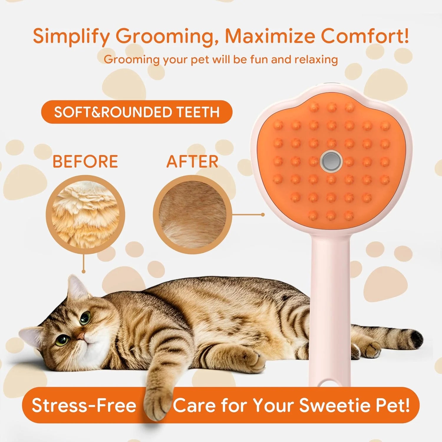 6-In-1 Rechargeable Pet Grooming Brush – Anti-Static Deshedding Tool for Cats & Dogs with Massage,Cleaning&Shedding Control | All-In-One Grooming Solution,Brushes for Indoor