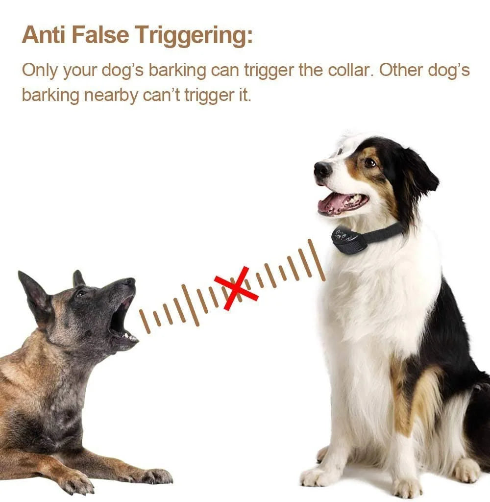 Designice Rechargeable anti No Barking Collar Electric Shock Dog Pet Bark Training Collar