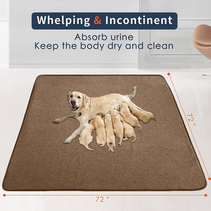 Washable Pee Pads for Dogs 65"X45"/72"X72" Extra Large 72"X72" Reusable Puppy Pads Waterproof Pet Training Pads, Non-Slip Dog Mats Fast Absorbent Whelping Pads for Playpen Mat