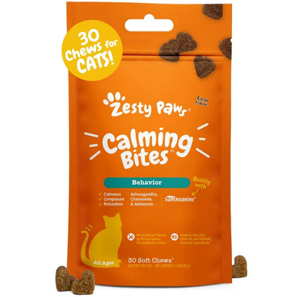 Calming Bites for Cats, for Calmness, Composure & Relaxation, Bacon 30 Ct