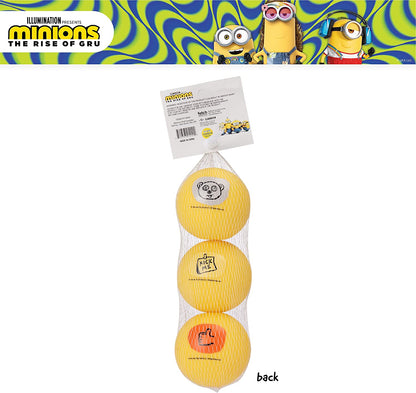 Bob, Kevin, and Otto Vinyl Squeaker Ball Dog Toys, 3 Pack | Yellow 3Pk Dog Toys| Gifts Fans and Their Pets | Officially Licensed Pet Product from Universal Studios