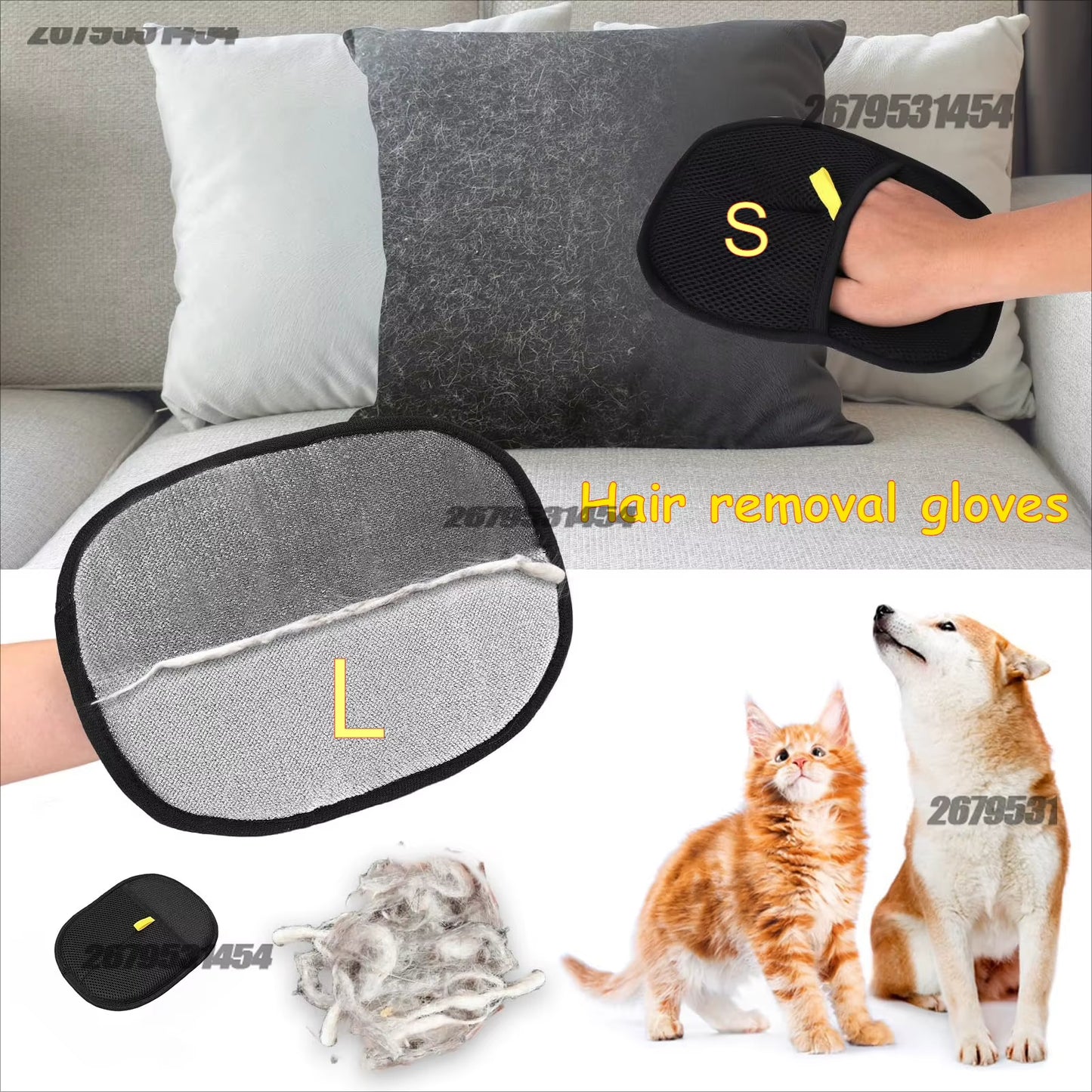 Pet Grooming Gloves Static Dedusting Brush Pet Hair Remover Brush Removing Dog Cat Hair from Sofa Carpet Clothes Tool Supplies