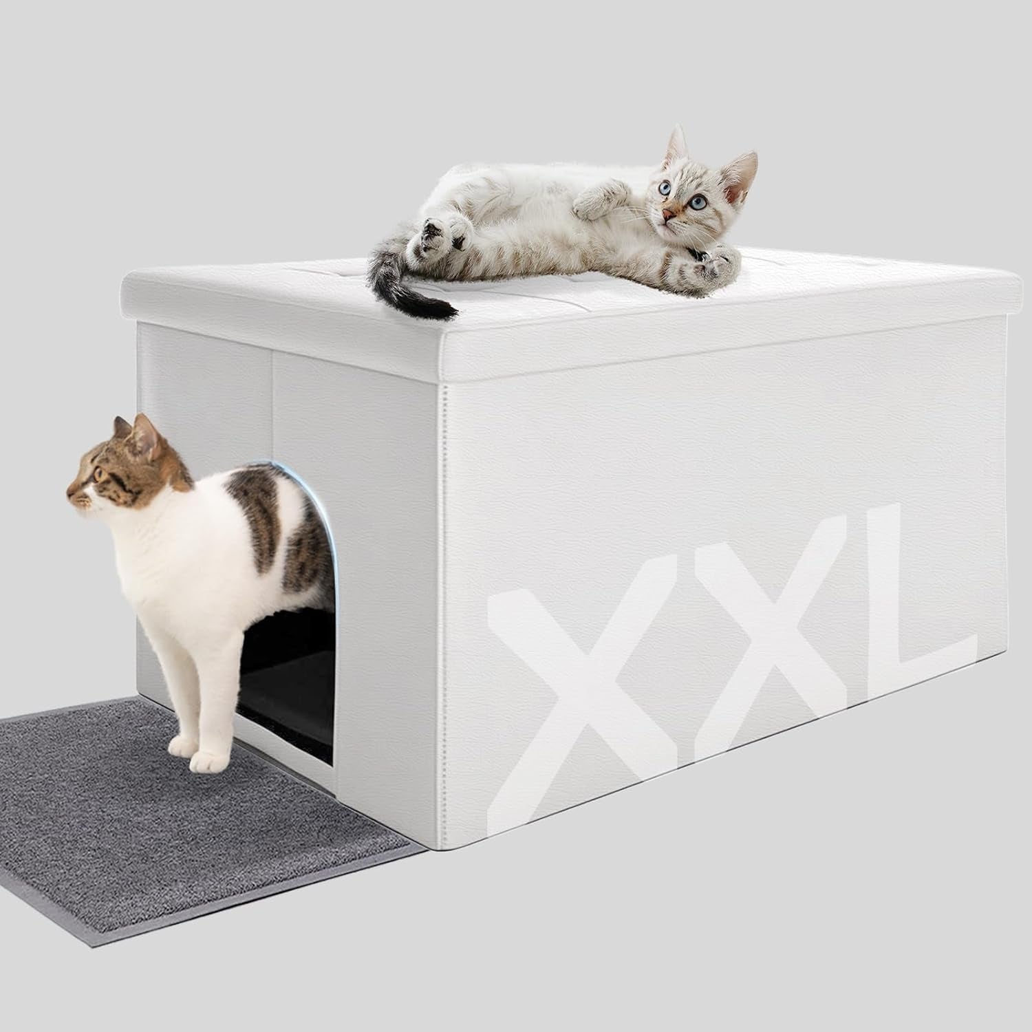 Cat Litter Box Enclosure Furniture Hidden, Cat Washroom Bench Storage Cabinet | Extra Large 35.4'' X 19.7'' X 19.7''| Dog Proof | Waterproof Inside/Easy Clean | Easy Assembly | Odor Control