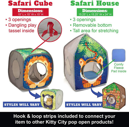 Safari Jungle Collapsible Cat Toy Collection, Cube