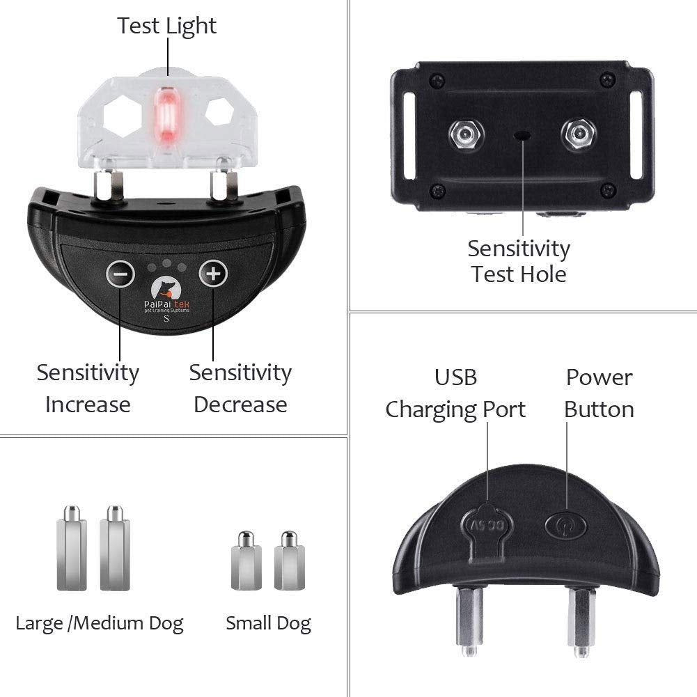 Designice Rechargeable anti No Barking Collar Electric Shock Dog Pet Bark Training Collar
