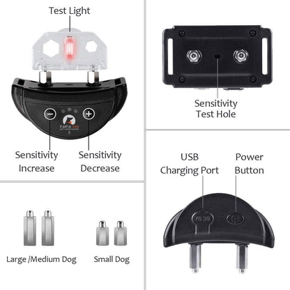 Designice Rechargeable anti No Barking Collar Electric Shock Dog Pet Bark Training Collar