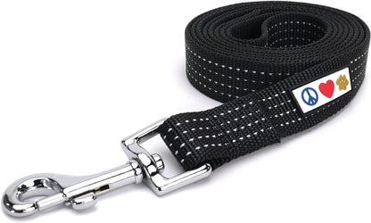 Pet / Puppy 6 - Feet Reflective Dog Leash Extra Small / Small 5/8 Inch Black Matching Collar and Harness Sold Separately.