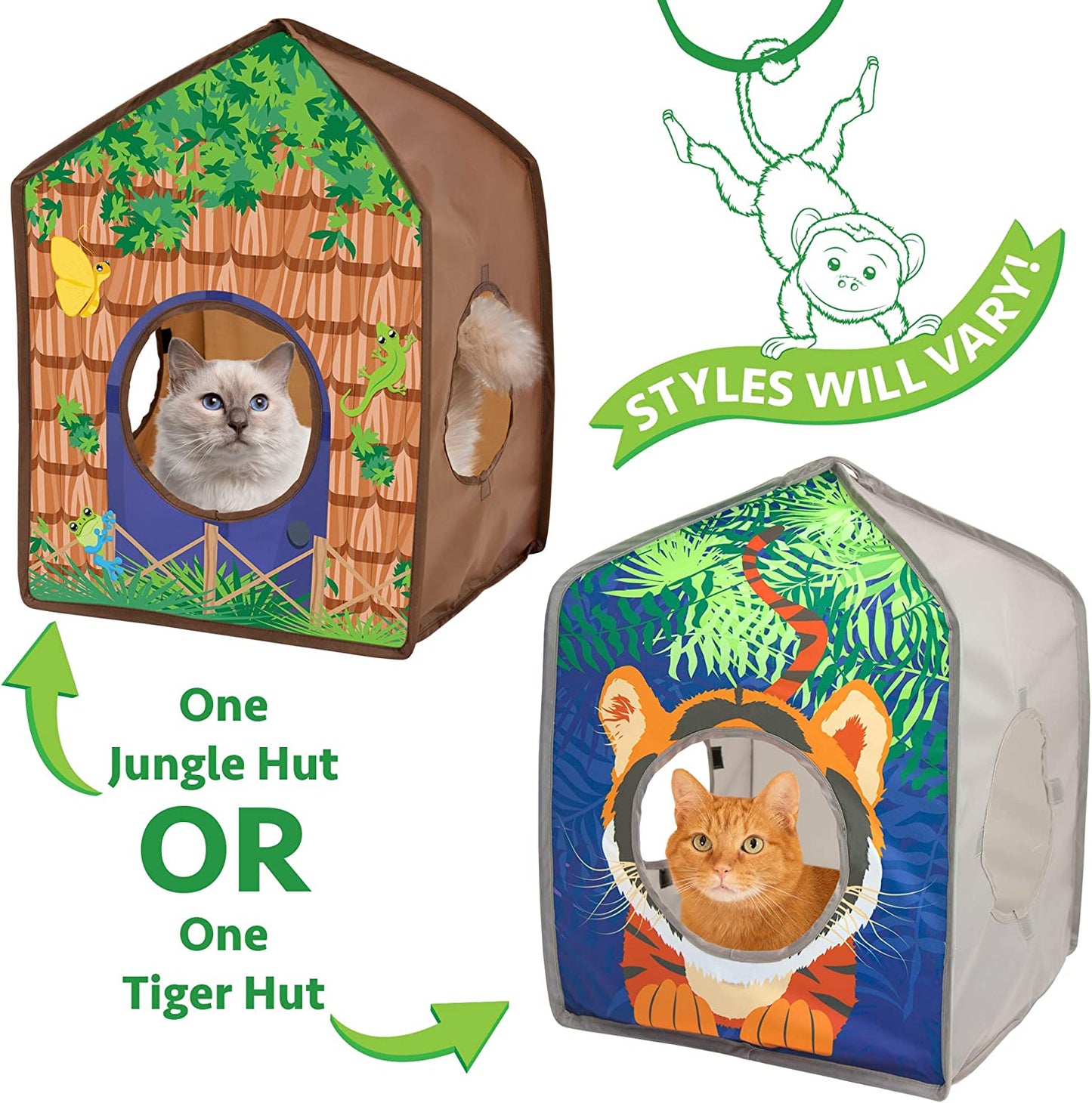 Safari Jungle Collapsible Cat Toy Collection, House