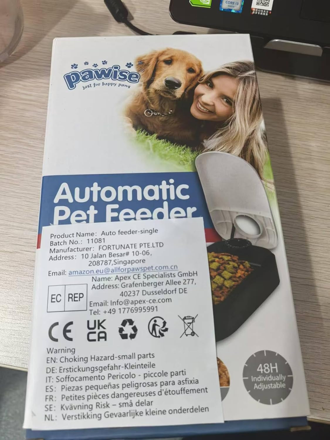 Automatic Pet Feeder for Dogs and Cats, 1.5 Cup Food Dispenser Feeder with 48-Hour Timer - Single