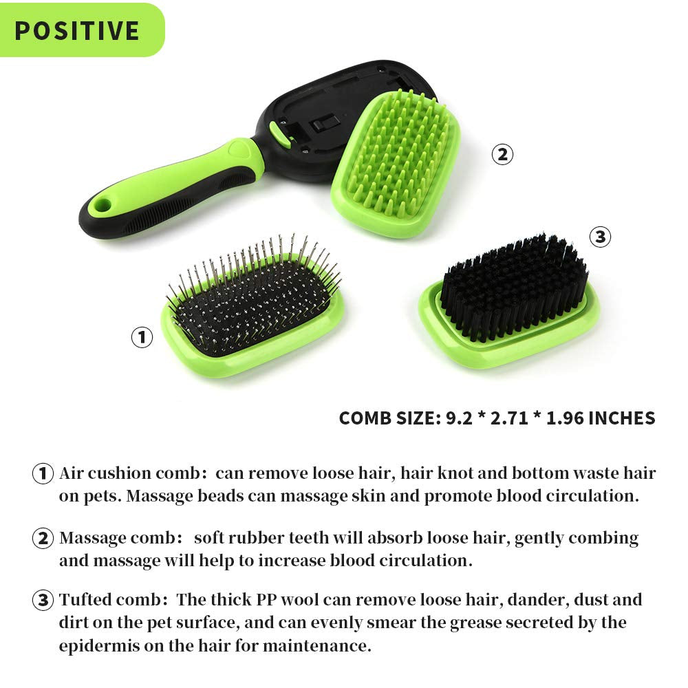 Dog & Cat Brush Pet Grooming - Self Cleaning Slicker Brush, Pet Brush for Shedding and Deshedding Tool