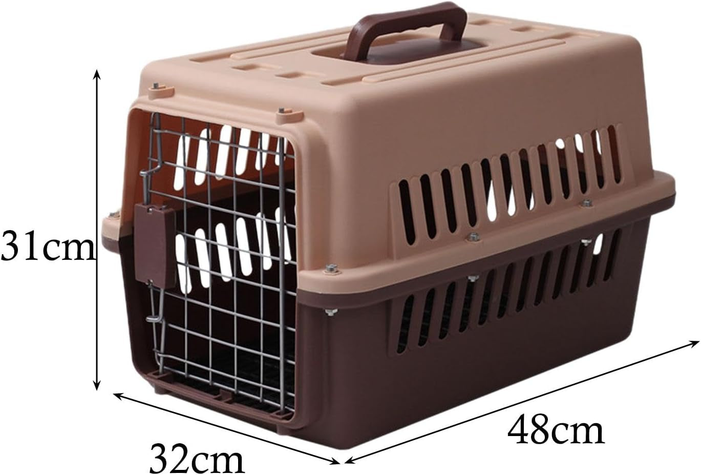 Pet Carrier Pet Travel Box Portable Hard Sided Pet Transport Cage Pet Carrier Crate Box for Tiny Dog Breeds Pet Store Biking, Brown
