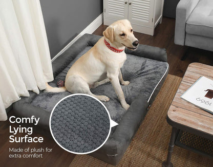 Dog Bed, Orthopedic Sofa, Memory Foam Mat, Removable Cover, 44 X 34 X 7.9 Inches, Dark Gray UPGW068G01