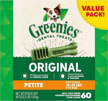Original Petite Dental Dog Treats, 36 Oz. Pack (60 Treats)