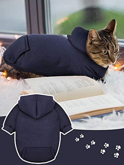 4-Piece Small Dog Clothes Set: Winter Hoodies with Hat, Coat, Sweater & Shirt (XXS) for Chihuahuas and Small Dogs