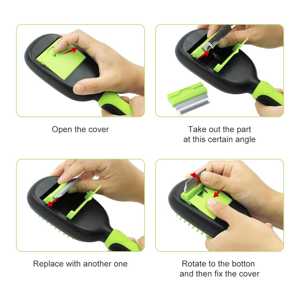 Dog & Cat Brush Pet Grooming - Self Cleaning Slicker Brush, Pet Brush for Shedding and Deshedding Tool