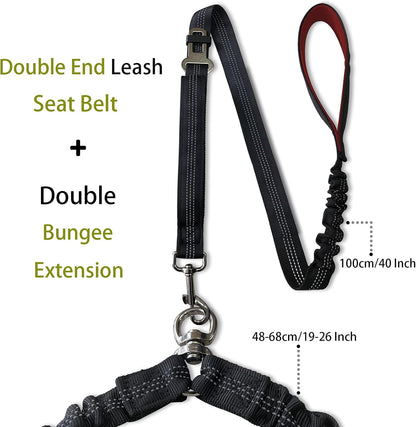 Double Dog Leash - 360 No Tangle Two Dogs Leash, Adjustable, Tangle Free for Small to Large Dogs - Walking & Training (Black + Red)