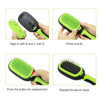 Dog & Cat Brush Pet Grooming - Self Cleaning Slicker Brush, Pet Brush for Shedding and Deshedding Tool
