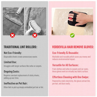 Pet Hair Removal Glove,Pet Hair Remover Glove Suitable for Furniture, Carpets, Plush Fabrics, Sofas, and Beds Pet Grooming Gloves-1Pcs