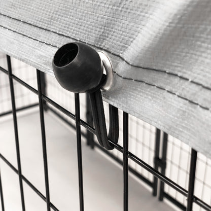 Welded Wire Dog Kennel, Indoor & Outdoor Use, Waterproof Cover Included, Black, 8 Ft X 4 Ft X 6 Ft