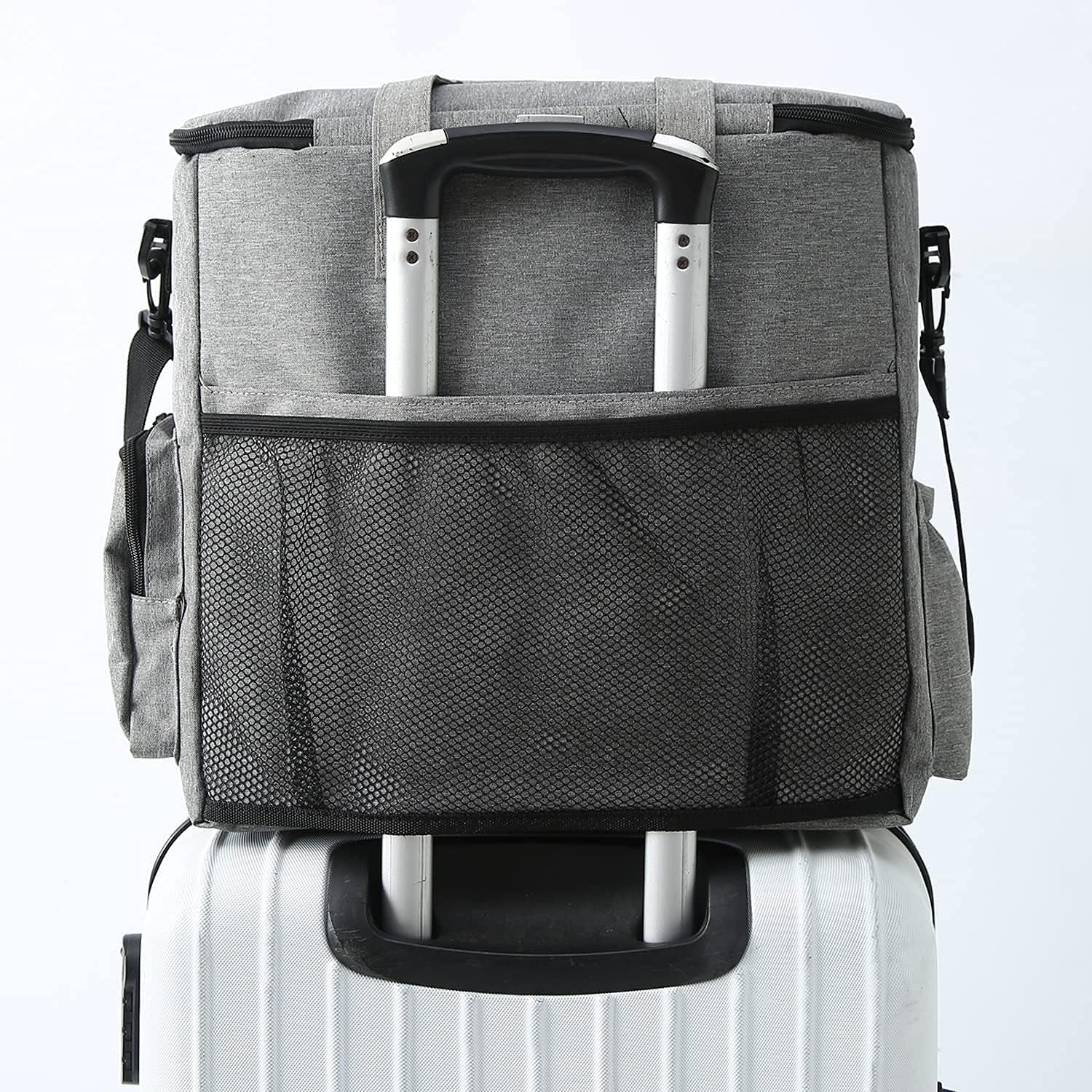 Dog Travel Bag Airline Approved Travel Set for Dogs of Stores All Your Dog Accessories - Includes Travel Bag, 2X Food Storage Containers and 2X Collapsible Dog Bowls (Grey)