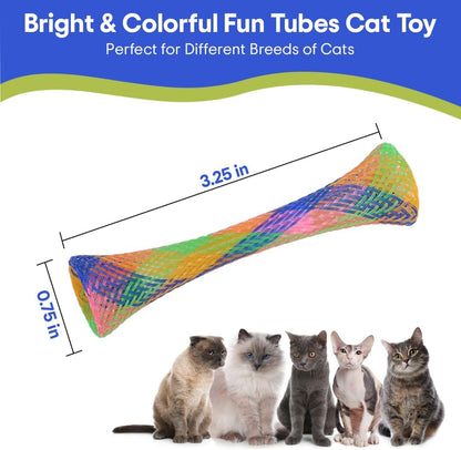 Kitty Fun Tubes Cat Toy | Bouncy Cat Toy with Catnip inside for Cats and Kittens to Bite, Swat and Chase | Interactive Cat Toy | 3 Pieces