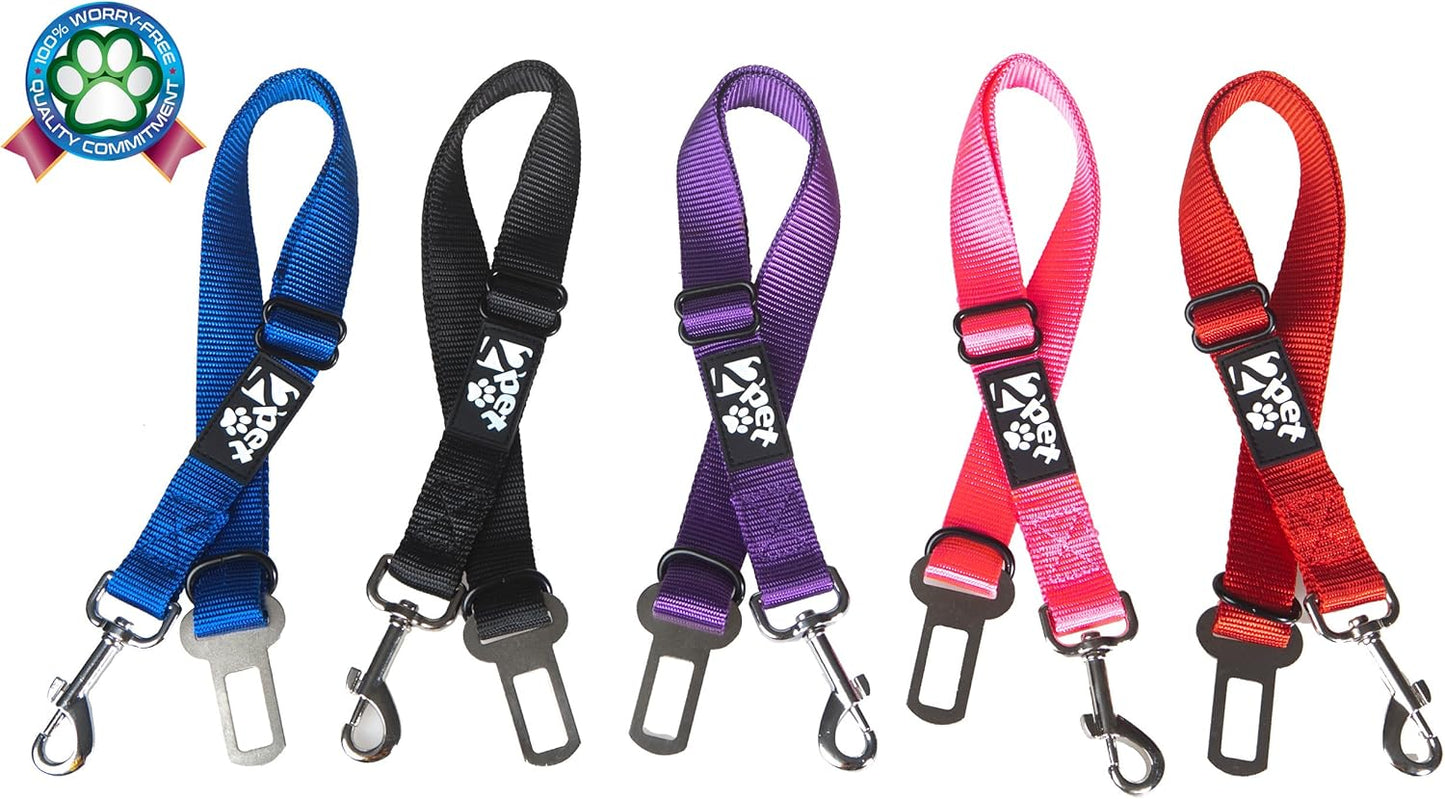 Dog Seat Belt Strap Adjustable - Dog Car Seatbelt for All Dog Breeds & Sizes - Fits Seatbelt Latches of Most Car Makes Buckles- 21" to 32" Dog Seatbelt – Sweet Lavender, Pack of 2