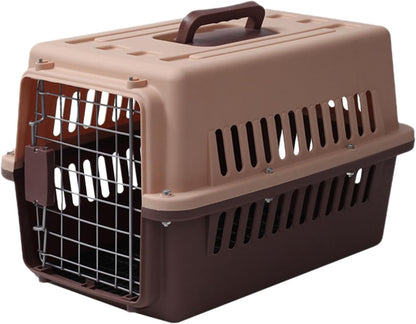 Pet Carrier Pet Travel Box Portable Hard Sided Pet Transport Cage Pet Carrier Crate Box for Tiny Dog Breeds Pet Store Biking, Brown