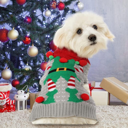 Dog Christmas Clothes, Christmas Dog Sweater for Large Dogs, Classic Red Large Dog Ugly Christmas Sweater，Grey XXL