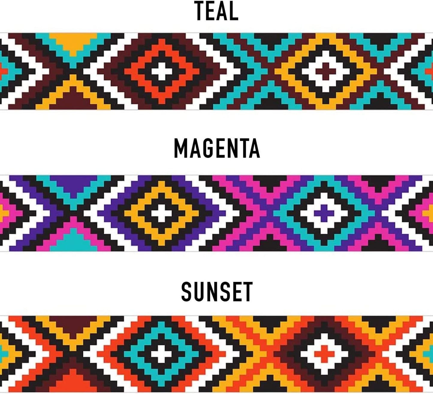 Nylon Dog Collar Aztec Geometric Pattern Ethnic Teal 12-16 Inch