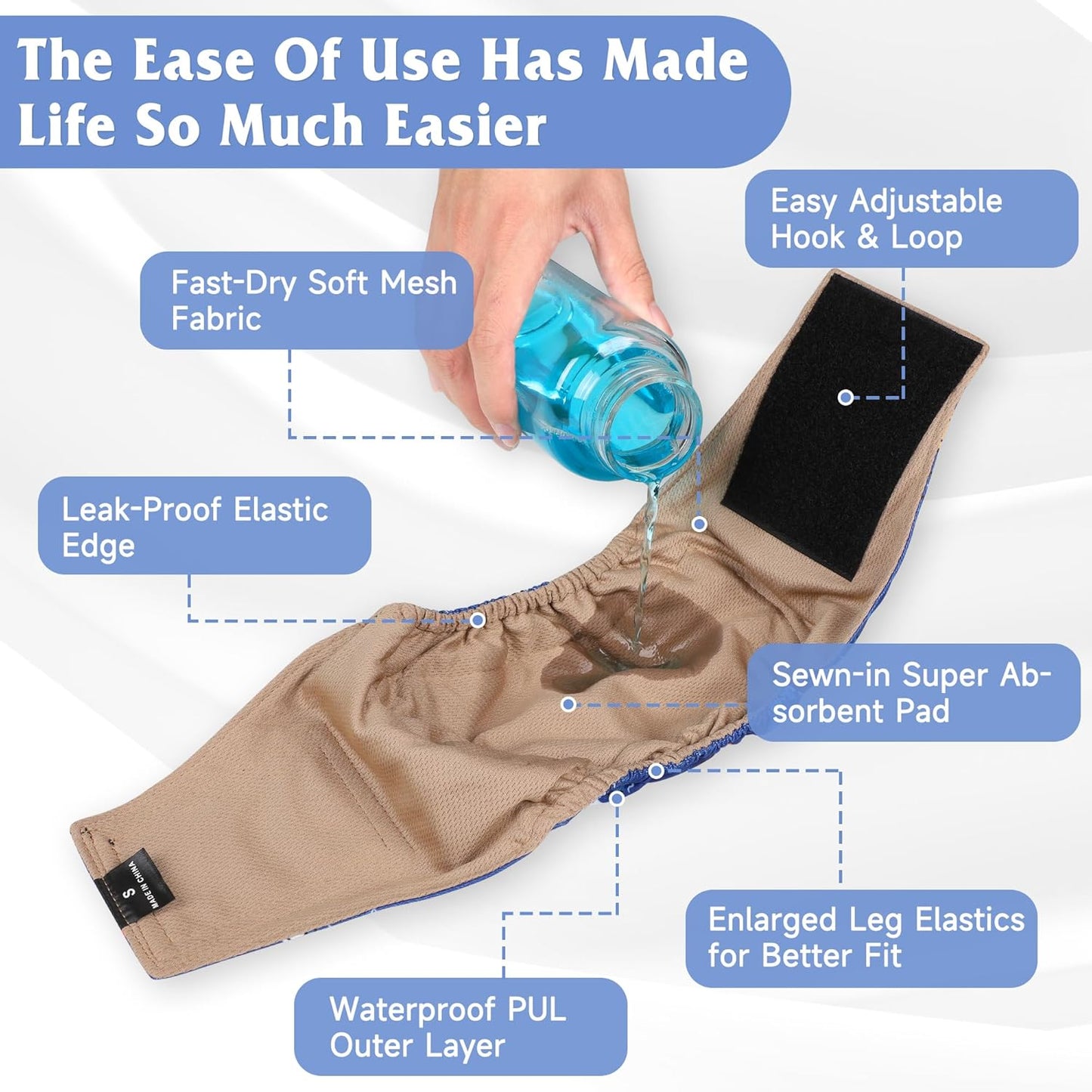 Reusable Dog Diapers Male 3Pcs, Premium Washable Belly Bands for Male Dogs Xlarge, High Absorbing Male Dog Wraps for Doggie Puppy Excitable Urination and Training(Sailboat, XL)