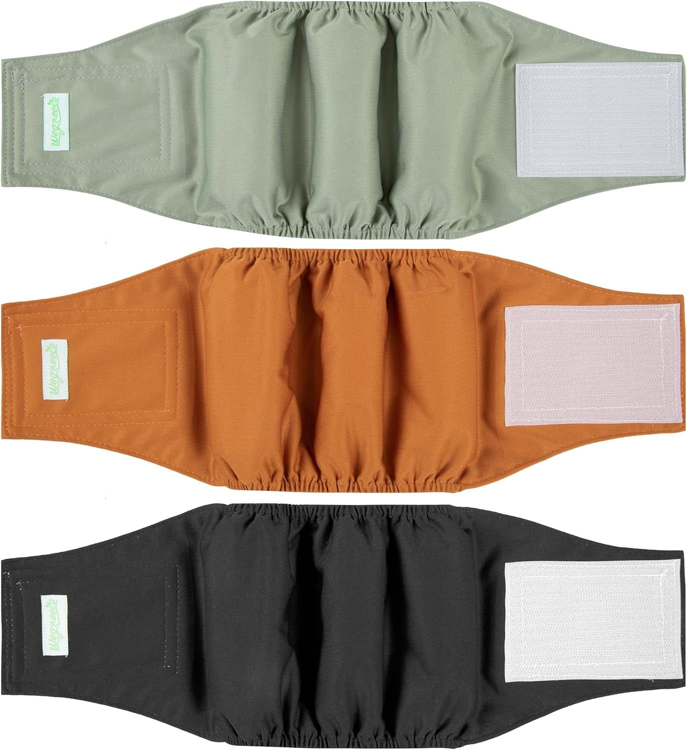 Washable Male Dog Diapers (Pack of 3) - Washable Male Dog Belly Wrap (Small - 11"- 14" Waist)