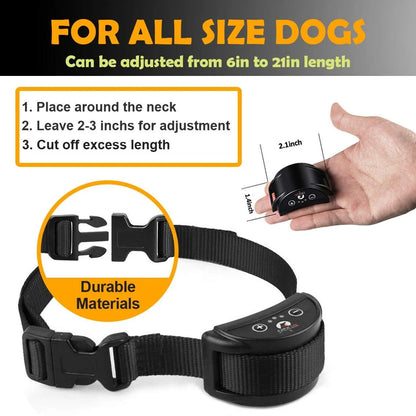 Designice Rechargeable anti No Barking Collar Electric Shock Dog Pet Bark Training Collar