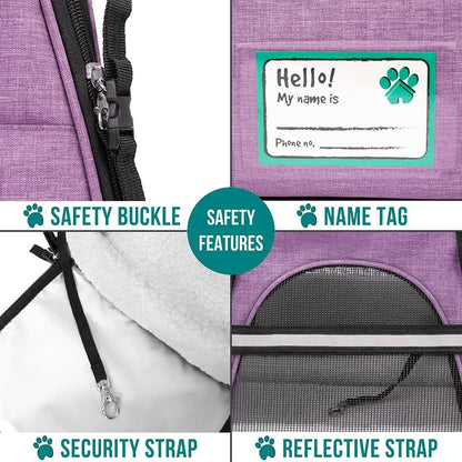 Airline Approved Pet Carrier for Cat, Soft Sided Dog Carrier for Small Dog, Cat Travel Supply Accessories Indoor Cat, Ventilated Pet Carrying Bag Medium Large Kitten Puppy, Small Heather Purple
